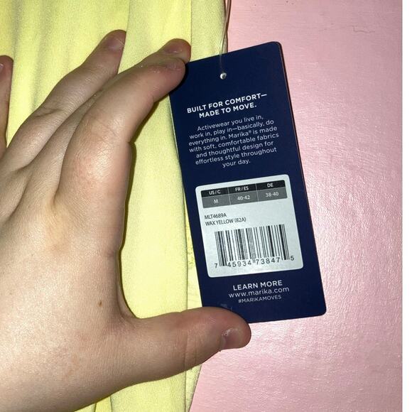 NWT Marika Yellow Athletic Tank Top Size Medium Stretchy - Picture 2 of 7